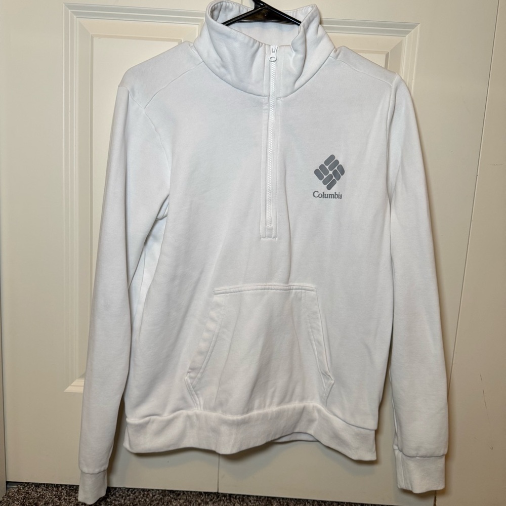 Columbia Classic White Half-Zip Sweatshirt